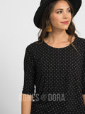 Agnes & Dora™ Dolman Tunic B&W Mini Dot