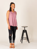 Agnes & Dora™ Essential Tank V-Neck Mauve