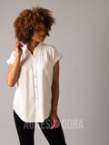 Agnes & Dora™ Button Down Cuff Sleeve White