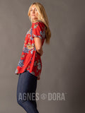 Agnes & Dora™ Love Top Barn Red/Ivory Floral