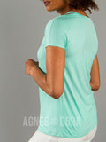 Agnes & Dora™ Cut Out Neckline Tee Mint