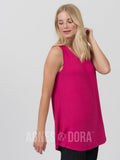 Agnes & Dora™ Essential Tank V-Neck Raspberry