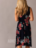 Agnes & Dora™ Handkerchief Midi Dress Sleeveless Coral Floral