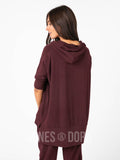 Agnes & Dora™ Effortless Hooded Pullover Heathered Wine