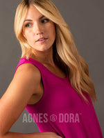 Agnes & Dora™ Essential Tank Scoop Neck Fuschia Red