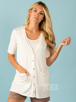 Agnes & Dora™ Favorite Cardi Half Sleeve White