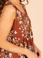 Agnes & Dora™ Sleeveless Muse Rust Floral