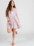 Agnes & Dora™ Modern Tunic Dress Checkered Floral