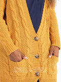 Agnes & Dora™ Boyfriend Cardigan Mustard