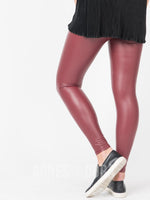 Agnes & Dora™ Leggings Pleather Oxblood