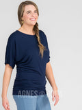 Agnes & Dora™ Dolman Tunic Short Sleeve Navy