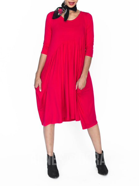 Agnes & Dora™ Muse Midi Dress Red