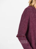 Agnes & Dora™ Open Front Thumbhole Cardi Raisin/White