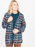 Agnes & Dora™ Blouson Essential Cardigan Navy Checkered