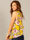 Agnes & Dora™ Crossover Tank Yellow/Lilac Floral