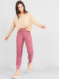 Agnes & Dora™ Classic Jogger Wine/Ivory Mini Stripe