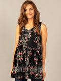 Agnes & Dora™ Muse Tank Black Paisley Pink Floral