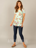 Agnes & Dora™ Everyday Tee Mint Check Floral