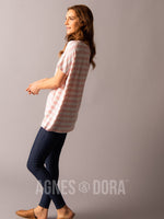 Agnes & Dora™ Boat Neck Tee Pink Stripe