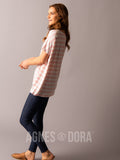 Agnes & Dora™ Boat Neck Tee Pink Stripe