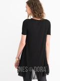 Agnes & Dora™ Black Chiffon Ruffle Tunic