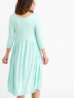 Agnes & Dora™ Muse Midi Dress Mint And Ivory Stripes