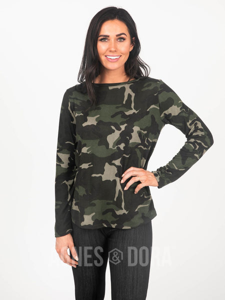 Agnes & Dora™ Cross Over Sweater Army Camo