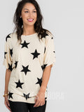 Agnes & Dora™ Dolman Tunic Short Sleeve Black Star