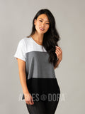 Agnes & Dora™ Colorblock Tee White/Grey/Black