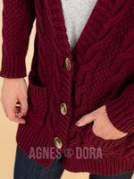 Agnes & Dora™ Boyfriend Cardigan Wine