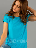 Agnes & Dora™ Cut Out Neckline Tee Scuba Blue