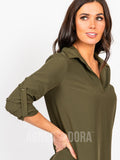 Agnes & Dora™ Day To Night Tunic Olive Lenox Crepe