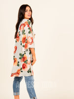 Agnes & Dora™ Kimono Ivory/Almond Floral