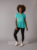 Agnes & Dora™ Relaxed Ruffle Tee Seafoam