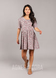 Agnes & Dora™ Modern Tunic Dress Grey/Pink Floral