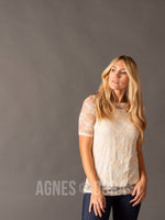 Agnes & Dora™ Fitted Tee Cream Lace