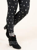 Agnes & Dora™ Knit Jegging Diamond Dots - Vintage Black (reenforced elastic waistband)