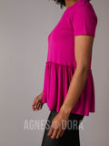 Agnes & Dora™ Relaxed Ruffle Tee Fuchsia Red