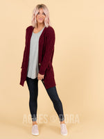 Agnes & Dora™ Boyfriend Cardigan Wine