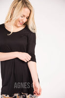 Agnes & Dora™ Hi-Lo Tunic Black Solid