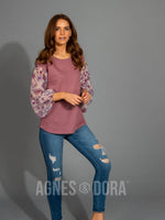 Agnes & Dora™ Chelsea Top Rose Dark with Dusty Blush/Pool Floral