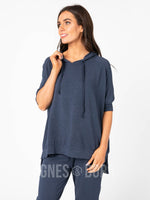 Agnes & Dora™ Effortless Hooded Pullover Heathered Navy