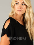 Agnes & Dora™ Love Top Cold Shoulder Black