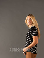 Agnes & Dora™ Crew Top Black/White Stripe