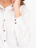 Agnes & Dora™ Button Down Tie Front Long Sleeve White