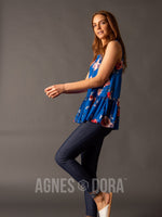 Agnes & Dora™ Relaxed Ruffle Tank Blue/Red Floral