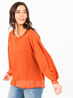 Agnes & Dora™ Balloon Sleeve Tee Clay