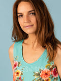 Agnes & Dora™ Essential Tank Aqua/Mauve/Orange Floral