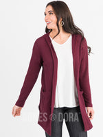 Agnes & Dora™ Hooded Cardi Wine