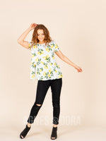 Agnes & Dora™ Relaxed Ruffle Tee Ivory Lemon